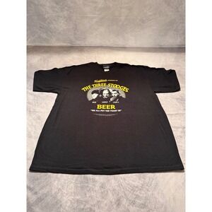 Three Stooges tshirt Beer Moe‎ Larry Curly black size XL NWOT